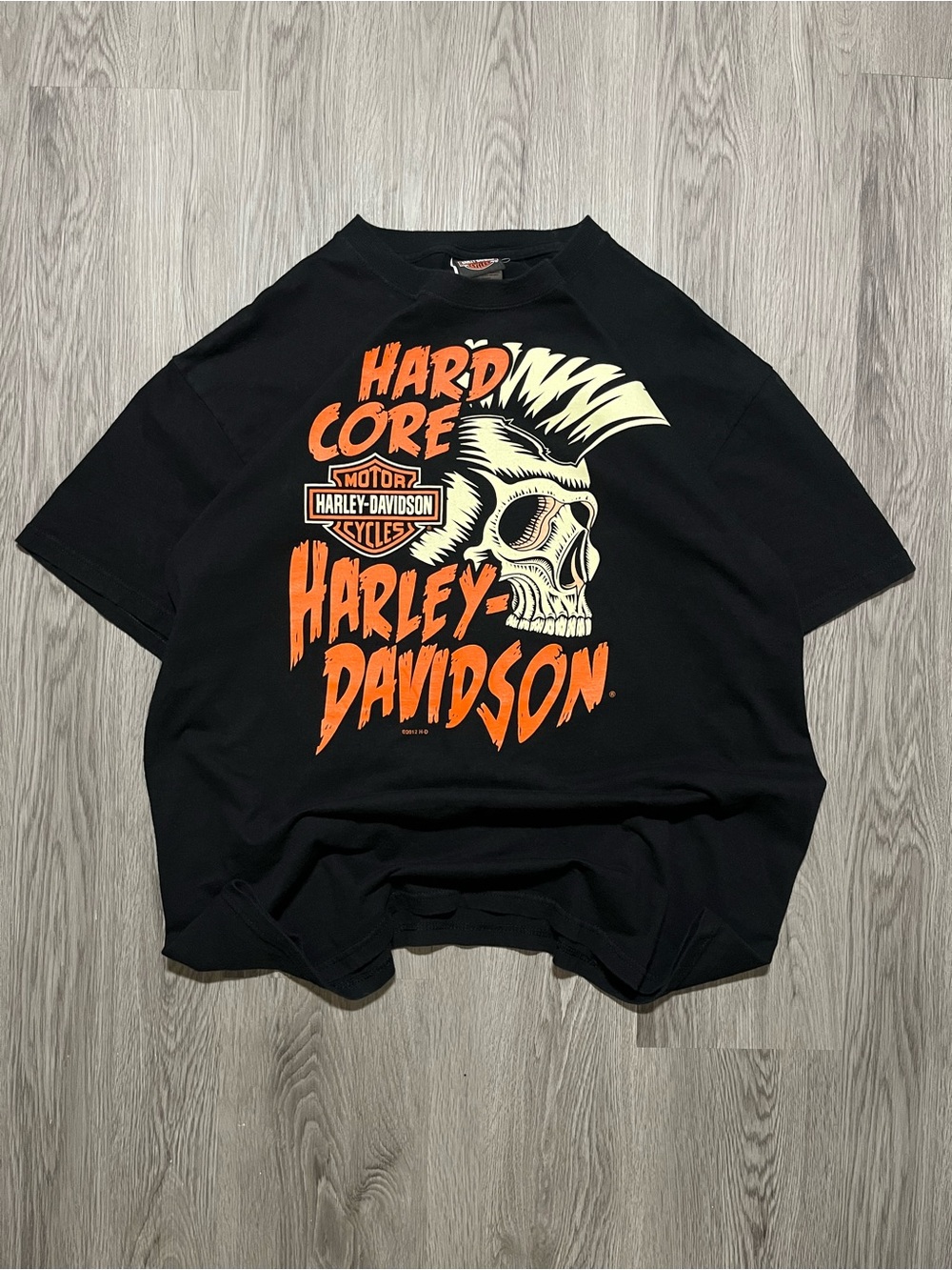 Harley Davidson hard-core two sided graphic Red Deer Alberta Canada T-shirt XL